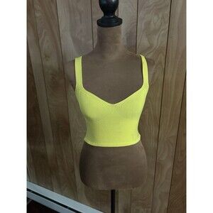 Tailor Made Women’s Yellow Cropped Top Sleeveless Neon Size XS NWOT